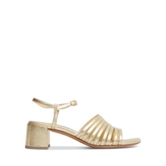 MANSUR GAVRIEL Women's Sun Block Gold Heel Sandals size 37 - Picture 1 of 15